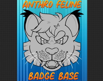 Anthro/Furry Feline,Cat Badge P2U Base!