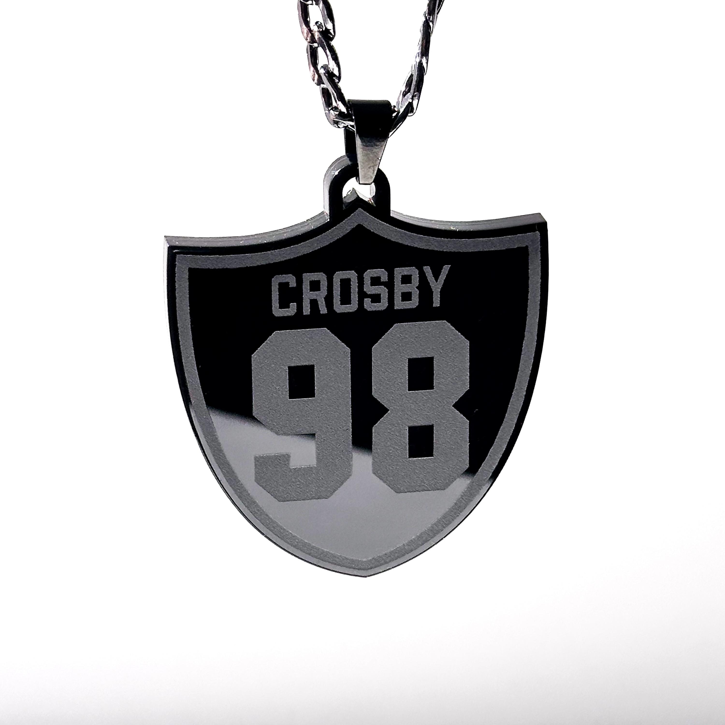 Maxx Crosby Raidersペンダント：ブラックアクリルキューバンリンク 