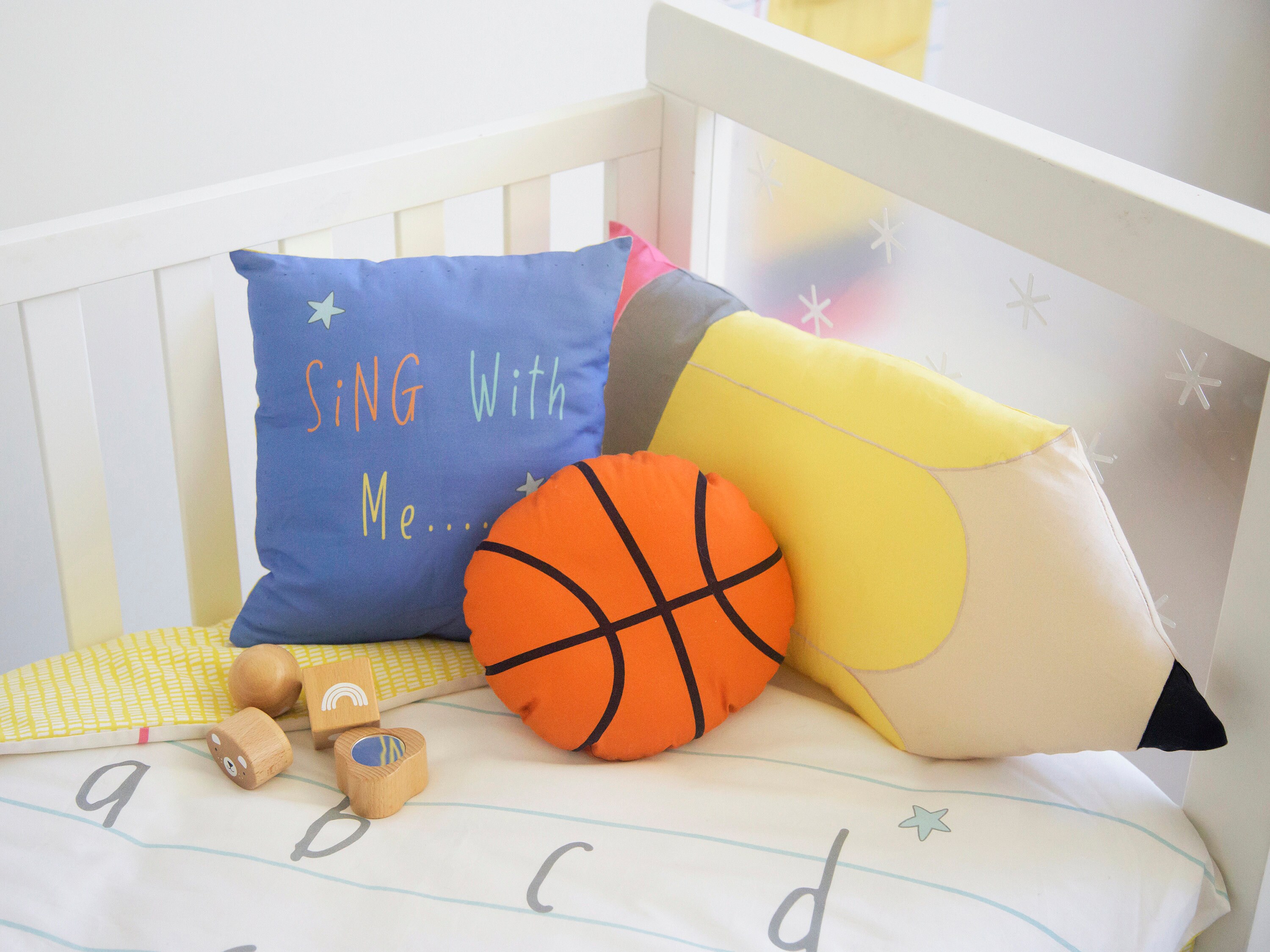 4 Piece Baby Quilt // Cot Set // Page Cot Quilt Cover Set // Alphabet