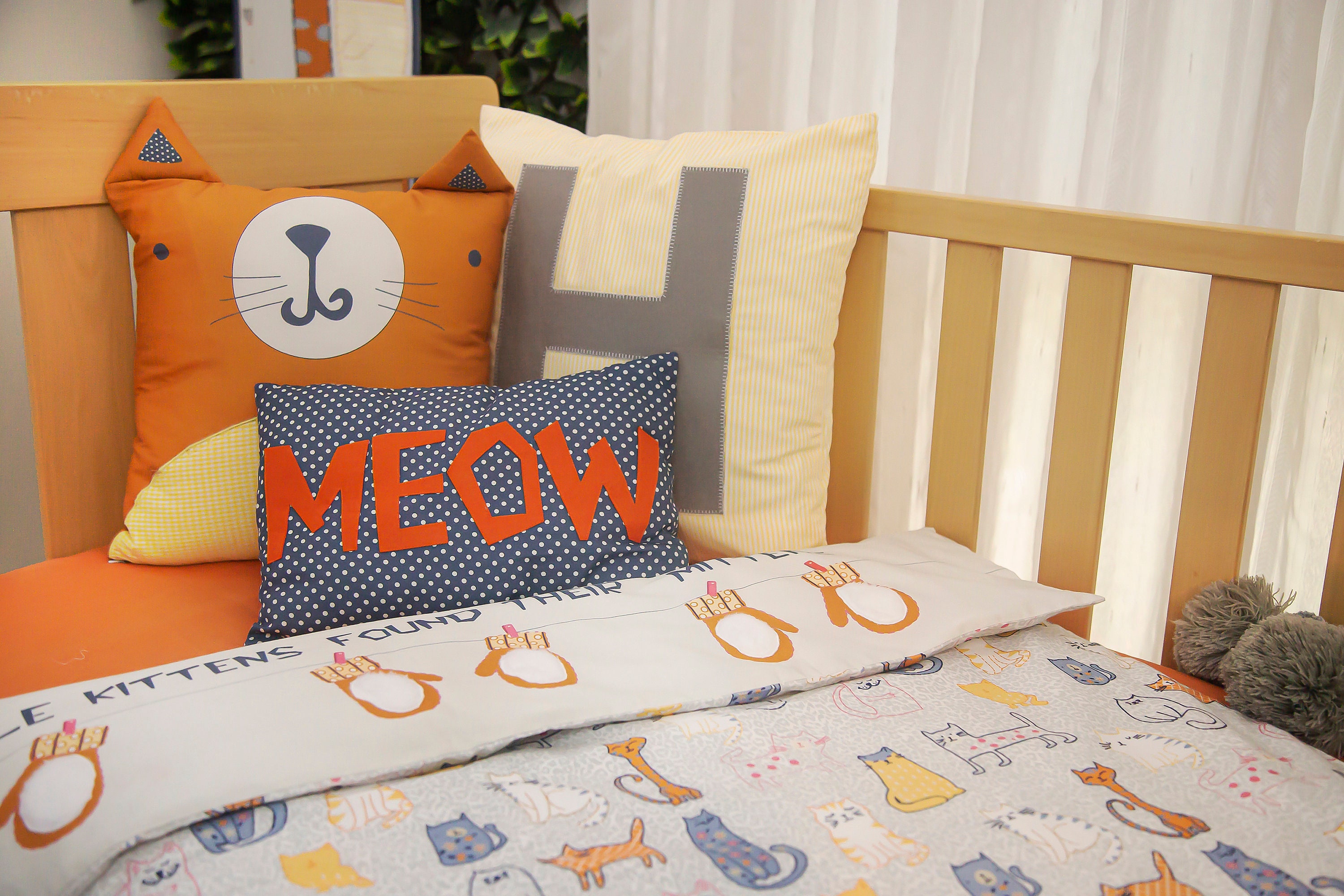 4 Piece Baby Cot Quilt Set // Kittens Cot Quilt Cover Set // Etsy