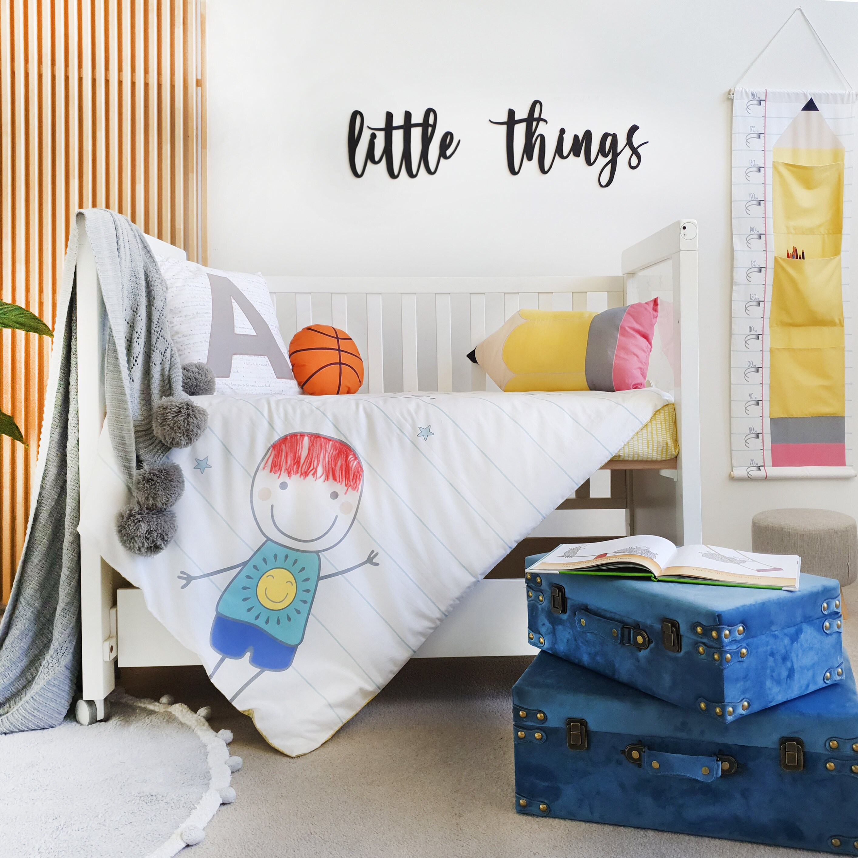 4 Piece Baby Quilt // Cot Set // Page Cot Quilt Cover Set // Alphabet