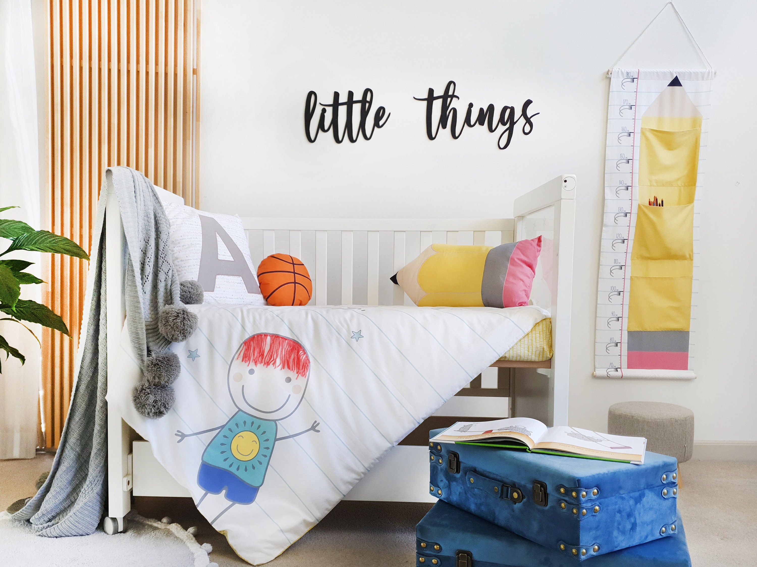 4 Piece Baby Quilt // Cot Set // Page Cot Quilt Cover Set // Alphabet