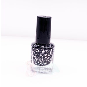 Glitter Skull and Bones- Black and Silver Glitter 10 Toxin Free Nail Polish