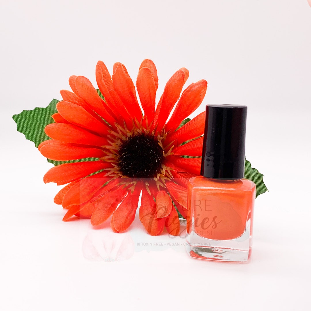 Orange Gerber Daisy 10 Toxin Free Nail Polish Etsy