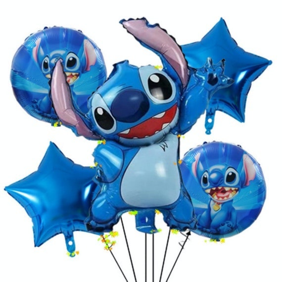 Cartoon Lilo and Stitch Party Supplies Disposable Cup Plate Happy Birthday  Decoration Cake Topper 3D Stitch Balloon Decoration