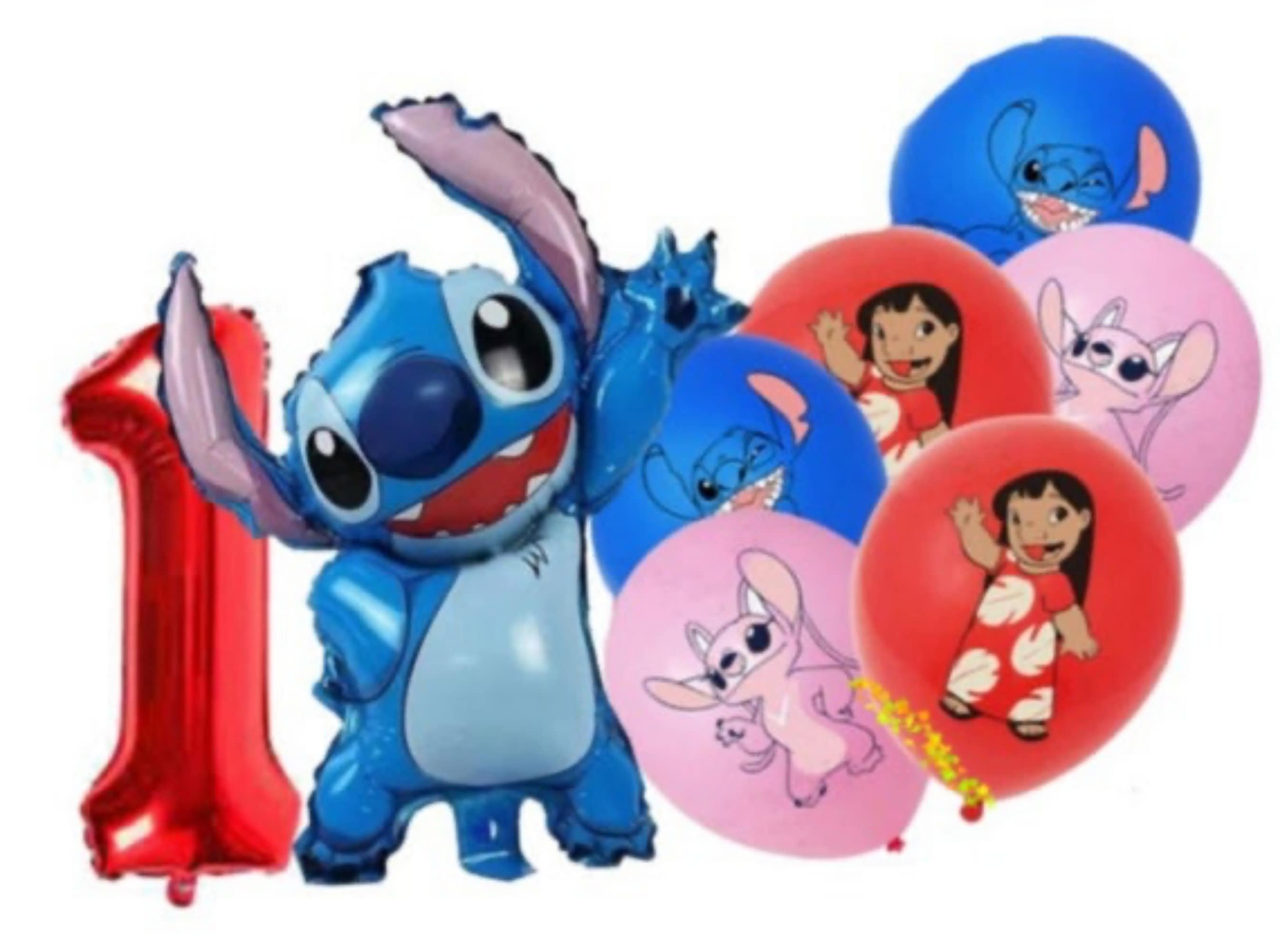 Stitch and Lilo Party Supplies, Lilo and Stitch Birthday Decorations  Include Stitch Foil Balloon, Balloons, Cake Toppers, Birthday Banner,  Stitch