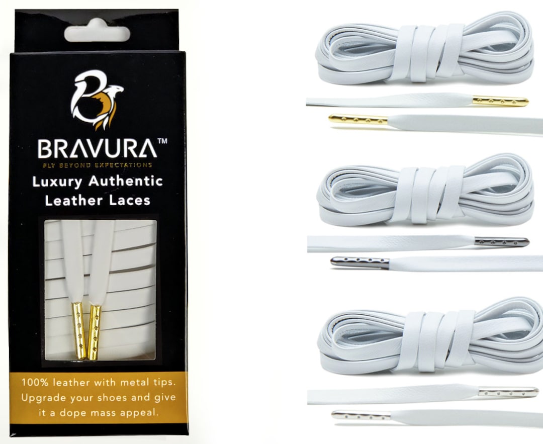 White Leather Shoe Laces for Jordans or Any Leather Shoe or Sneaker. Etsy