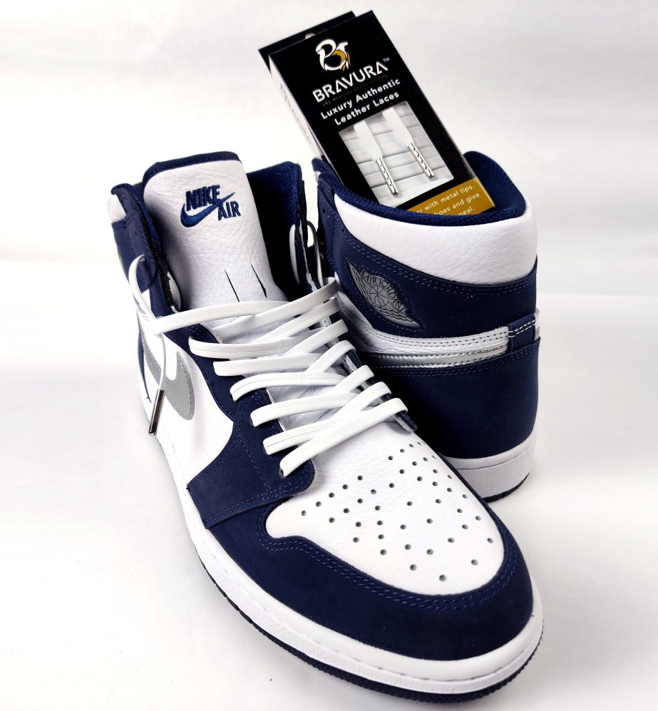 White Leather Shoe Laces for Jordans or Any Leather Shoe or Sneaker. Etsy