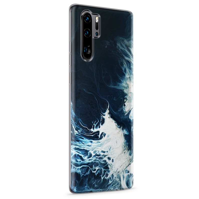 P40 D11 Mate 30 P30 Mate 20 Waves Phone Case Blue Gel Cover for Huawei P10 P20