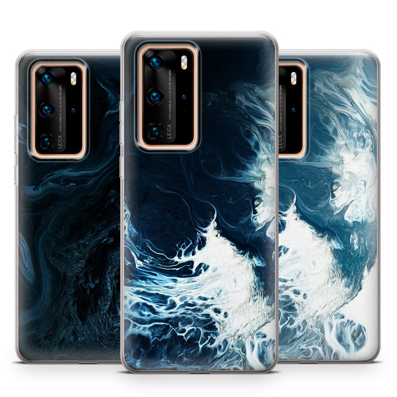 P40 D11 Mate 30 P30 Mate 20 Waves Phone Case Blue Gel Cover for Huawei P10 P20