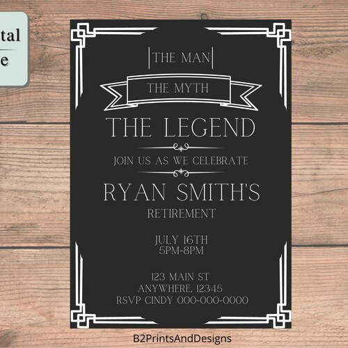 The Man the Myth the Legend Retirement Party Invitation - Etsy