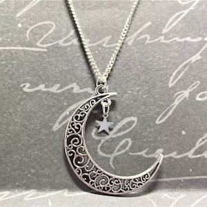 Moon and Star Necklace