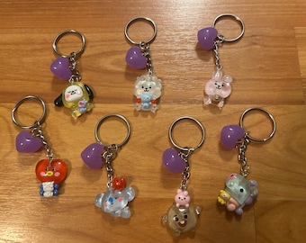 Clear Baby Little Buddies Resin Keychains
