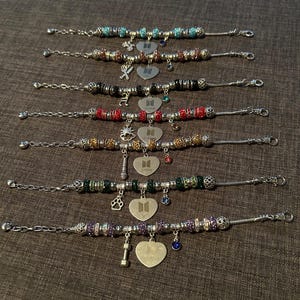 Bias Rhinestone Charm Bracelets