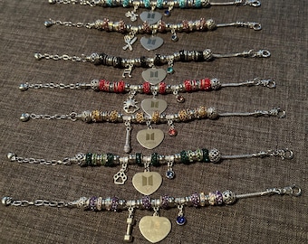 Bias Rhinestone Charm Bracelets