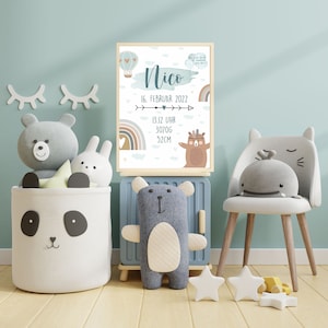Geburtsposter / Poster / Geschenk zur Geburt / Namensposter / Baby / personalisiert