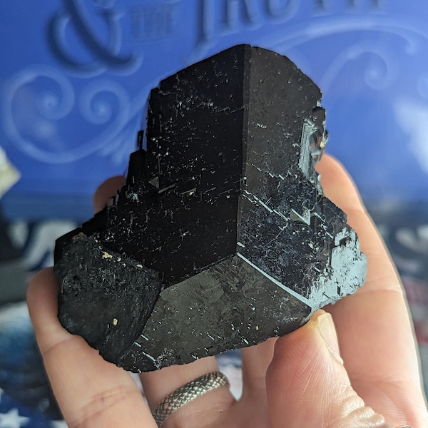 Etched Mercedes Top Terminated Black Tourmaline, Schorl Crystal from Erongo Region, Namibia