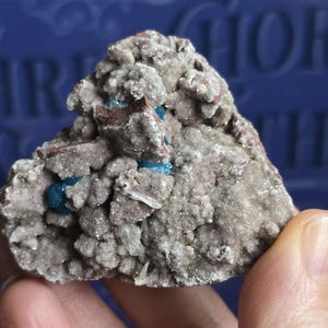 Blue Cavansite Crystals on Matrix - Wagholi Quarries, Pune India (81.8 g)