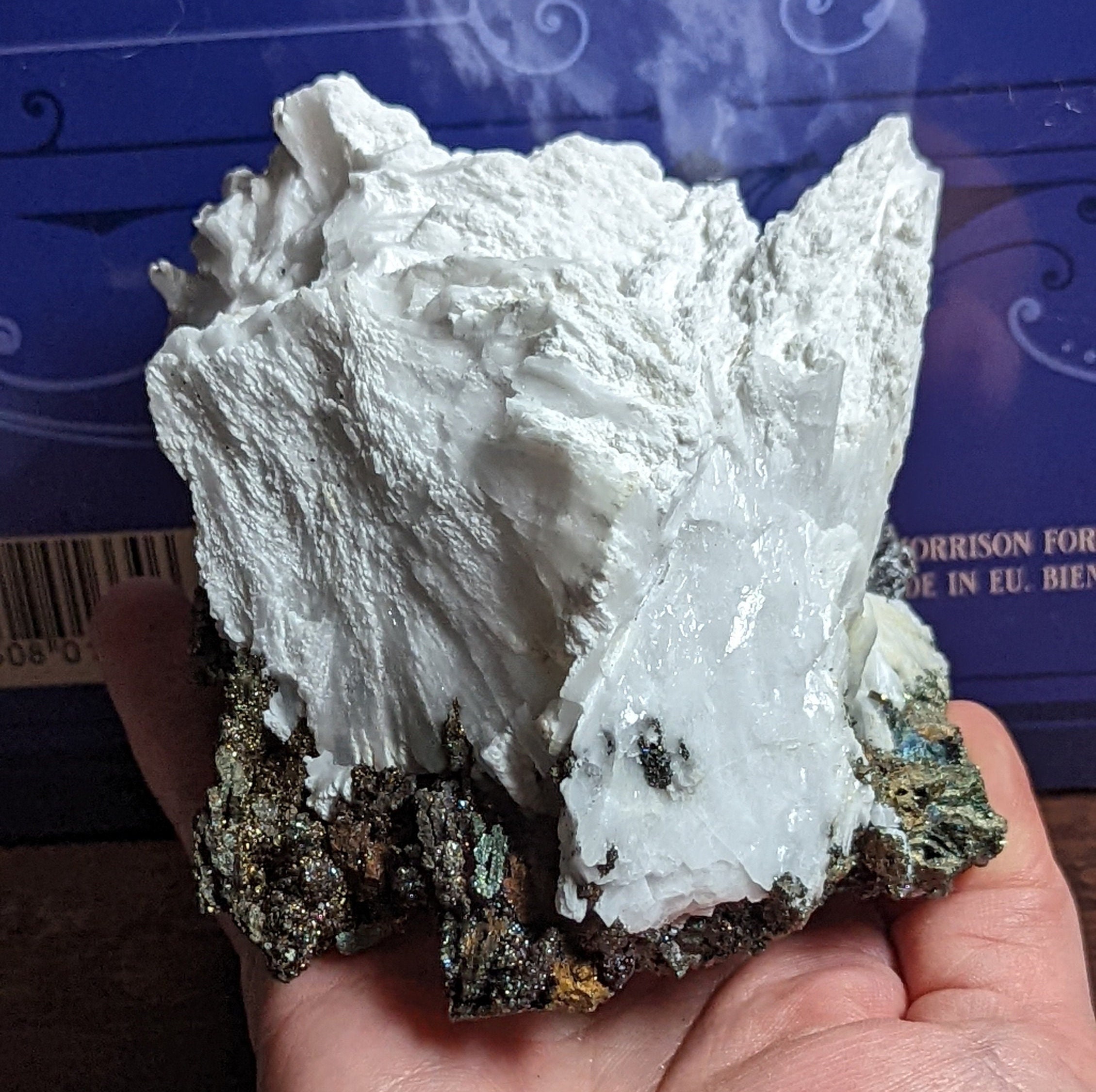 White Barite With Iridescent Marcasite From Gp Materials South Quarry, Mo