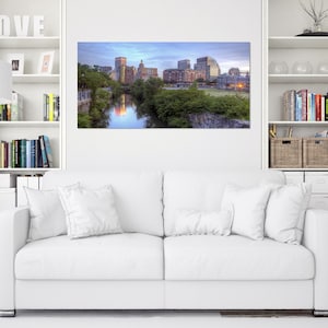 Providence Skyline. Large Metal Wall Art. Panoramic. Downtown. River. Rhode Island