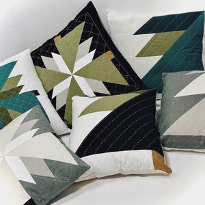 Star and Tree Design Quilt Pillow Pattern: Quick Sewing with Video Tutorials (PDF)