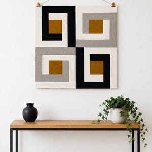Avli Modern Wall Hobby Quilt Mönster PDF med Beläggningshandledning