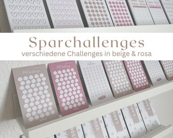 Sparchallenges für die Umschlagmethode in 3 Designs - passend für A6 Umschläge