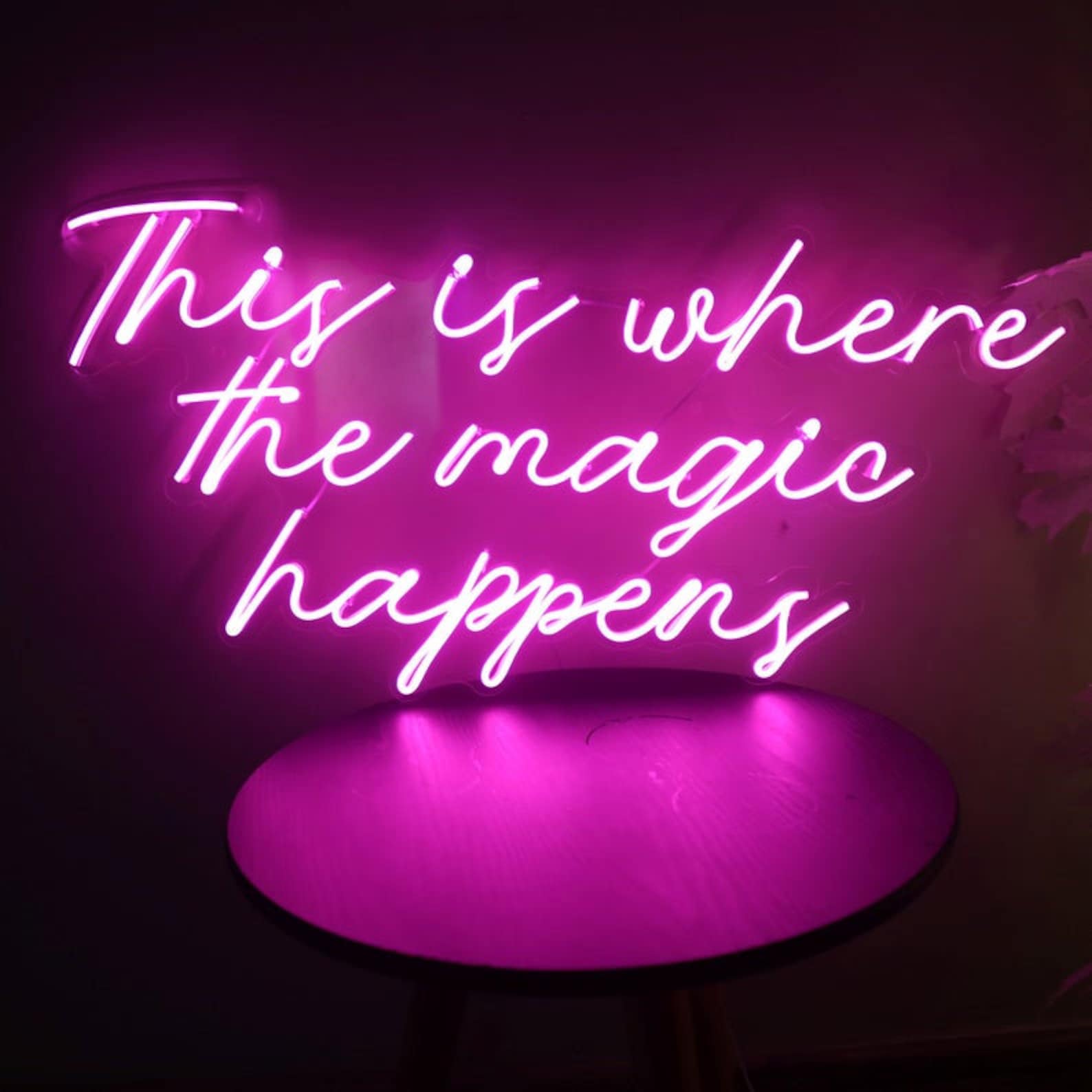 This is where the magic happens Neon Sign Handmade Neon Sign Etsy