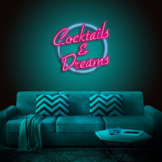 Cocktails and Dreams Neon Sign LED Neon Custom Neon Light | Etsy