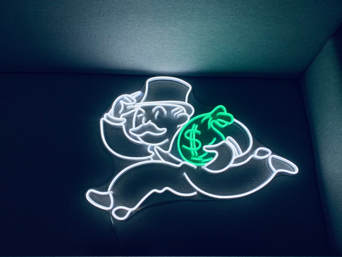 Monopoly Neon Sign Monopoly Custom Neon Sign Money Man Neon | Etsy UK