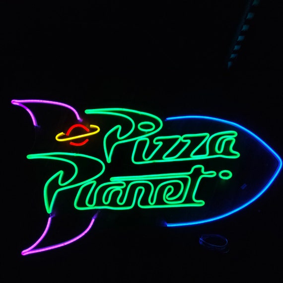 Pixar Toy Story Pizza Rocket Ship Neon LED neon Custom Etsy