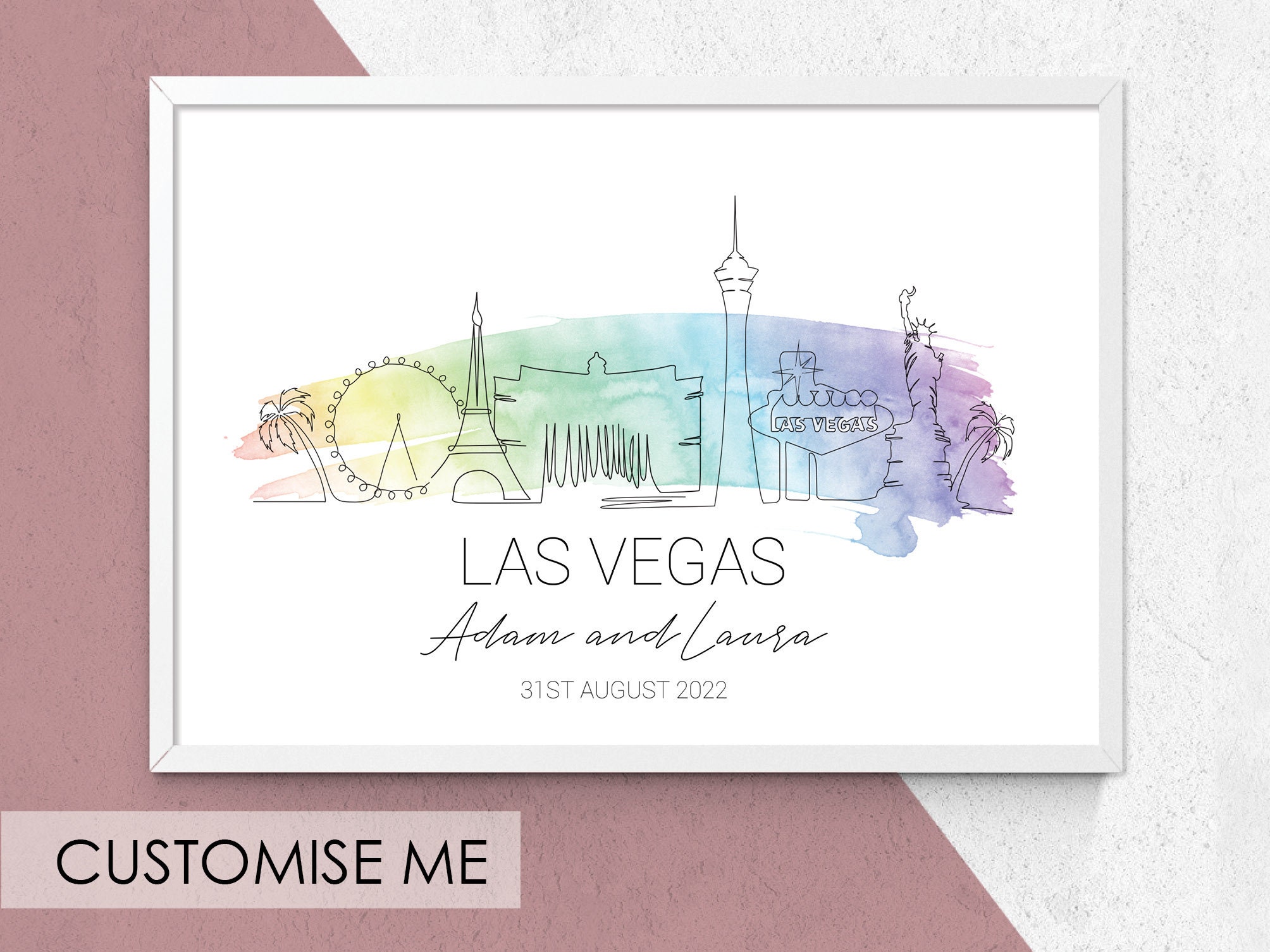 One single line drawing Las Vegas city skyline, United States. Historical  landscape. Best holiday destination home wall decor poster print art.  Trendy continuous line draw design vector illustration 5218679 Vector Art at