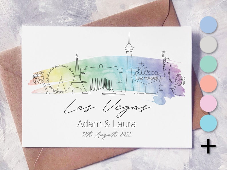 Las Vegas Wedding Invite Las Vegas Invitation Las Vegas Skyline Wedding Invite Destination Wedding Invitation Vegas Wedding