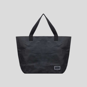 Tragetasche, Shopper Tasche, Markttasche, Einkaufstasche, nachhaltige Tote Bag, veganes Leder, 25l, schwarz