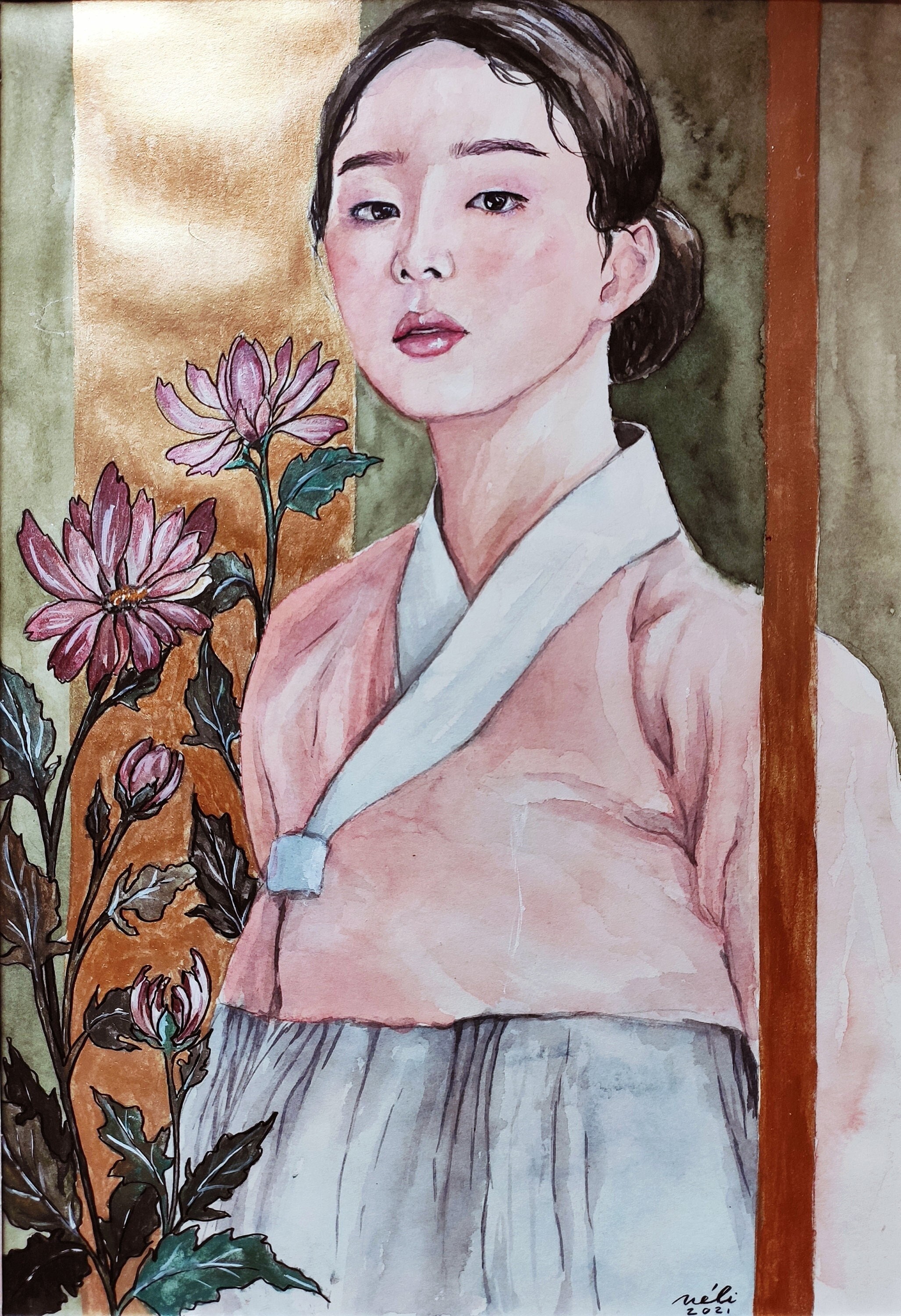 Korean watercolor paintings