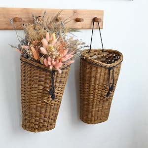 Set of 2 Door Baskets, Door Flower Basket, Door Hanging Basket, Wicker door basket, Wall Hanging Basket, Front door basket, Door decor