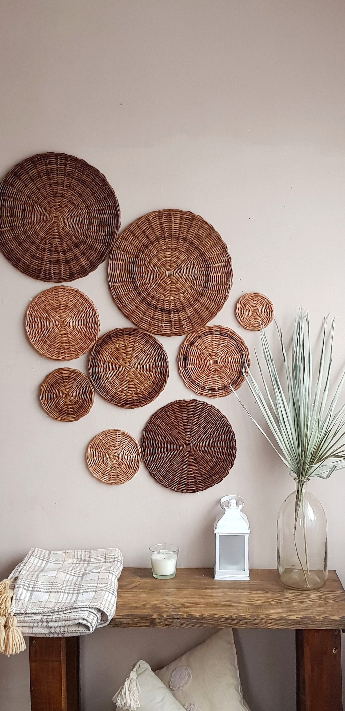 Basket Wall Decor Wall Basket Brown Basket Wall Decor - Etsy