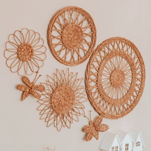 Wicker Wall Basket Set: Boho Nursery Decor - Etsy