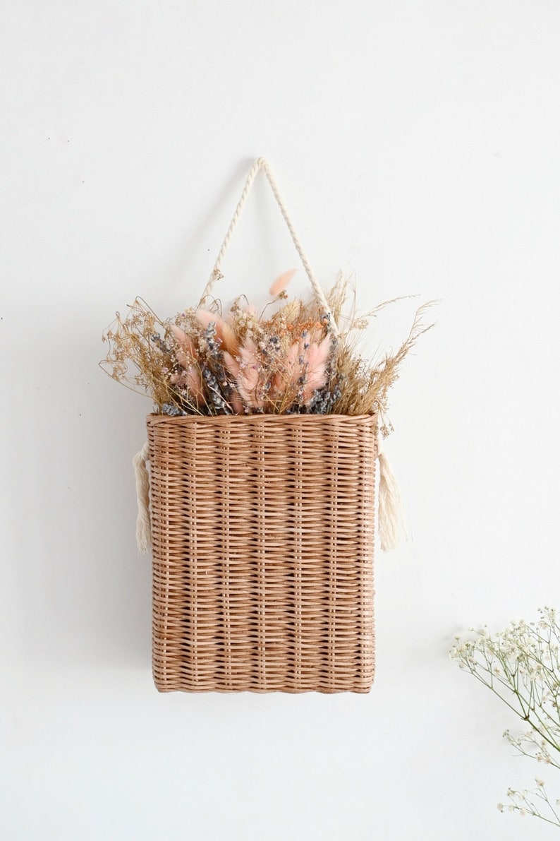 Door Basket, Flower Basket, Front Door Basket, Door Decor, Wicker Door