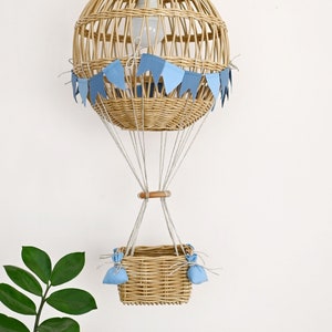 Hot Air Balloon Lamp, Air Balloon Lampshade, Light Hot Air Balloon, Wicker Hot Air Balloon image 6