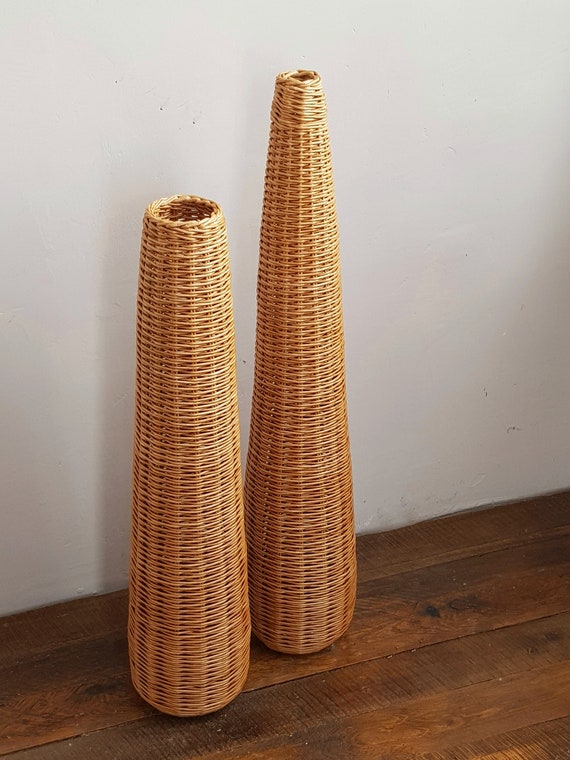Handmade Wicker Floor Vase: Bohemian Home Decor (70cm/80cm)