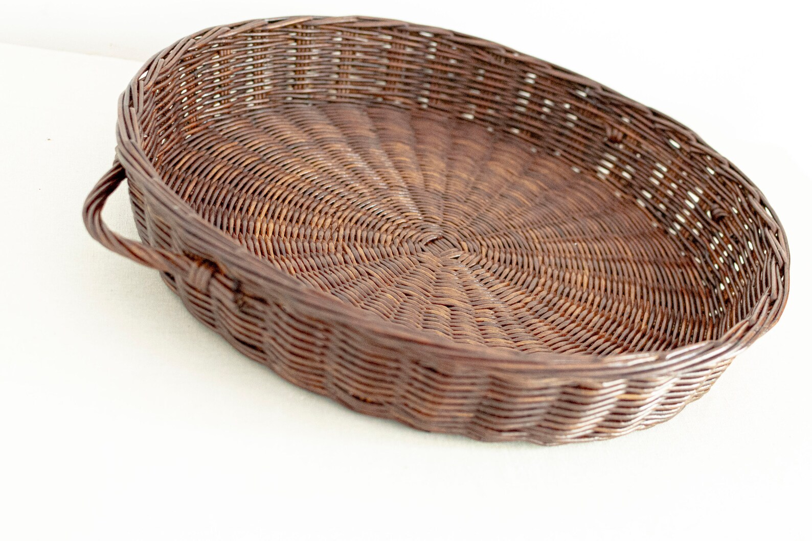 Round Wicker Tray, Serving Tray, Breakfast Tray, Handmade Tray, Kitchen Wicker Tray, Round