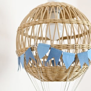 Hot Air Balloon Lamp, Air Balloon Lampshade, Light Hot Air Balloon, Wicker Hot Air Balloon image 3