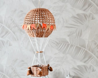 Hot Air Balloon , Hot air balloon nursery decoration, Hot air balloon kids decor, Wicker hot air balloon