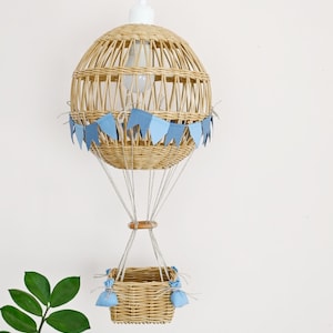 Hot Air Balloon Lamp, Air Balloon Lampshade, Light Hot Air Balloon, Wicker Hot Air Balloon image 5