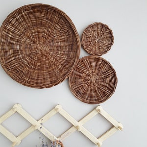 Boho Wicker Wandkörbe: 3er-Set Dekorative Wanddekor
