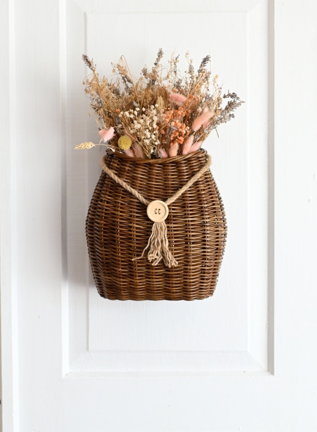Door Hanging Basket Flower Door Basket Front Door Basket Etsy