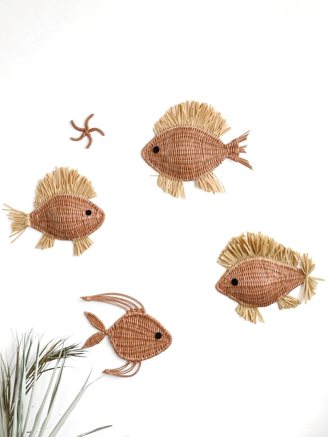 Wall Wicker Fish Nautical Wicker Wall Decor Underwater Wall Etsy