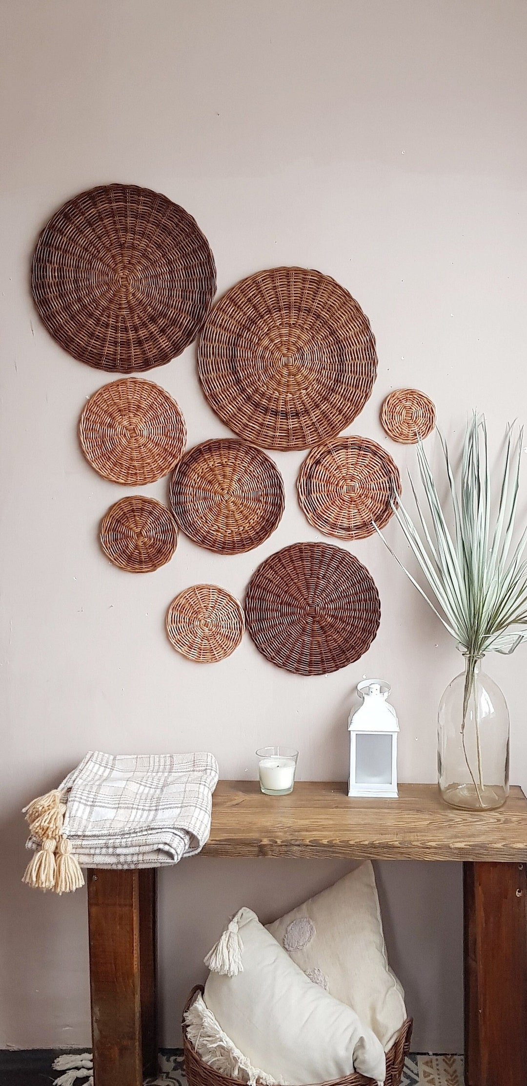 Basket Wall Decor, Wall Basket Brown, Basket Wall Decor, Bedroom Wall