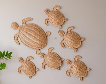Woven Turtle Wall Decor Set, Nautical Nursery Hanging